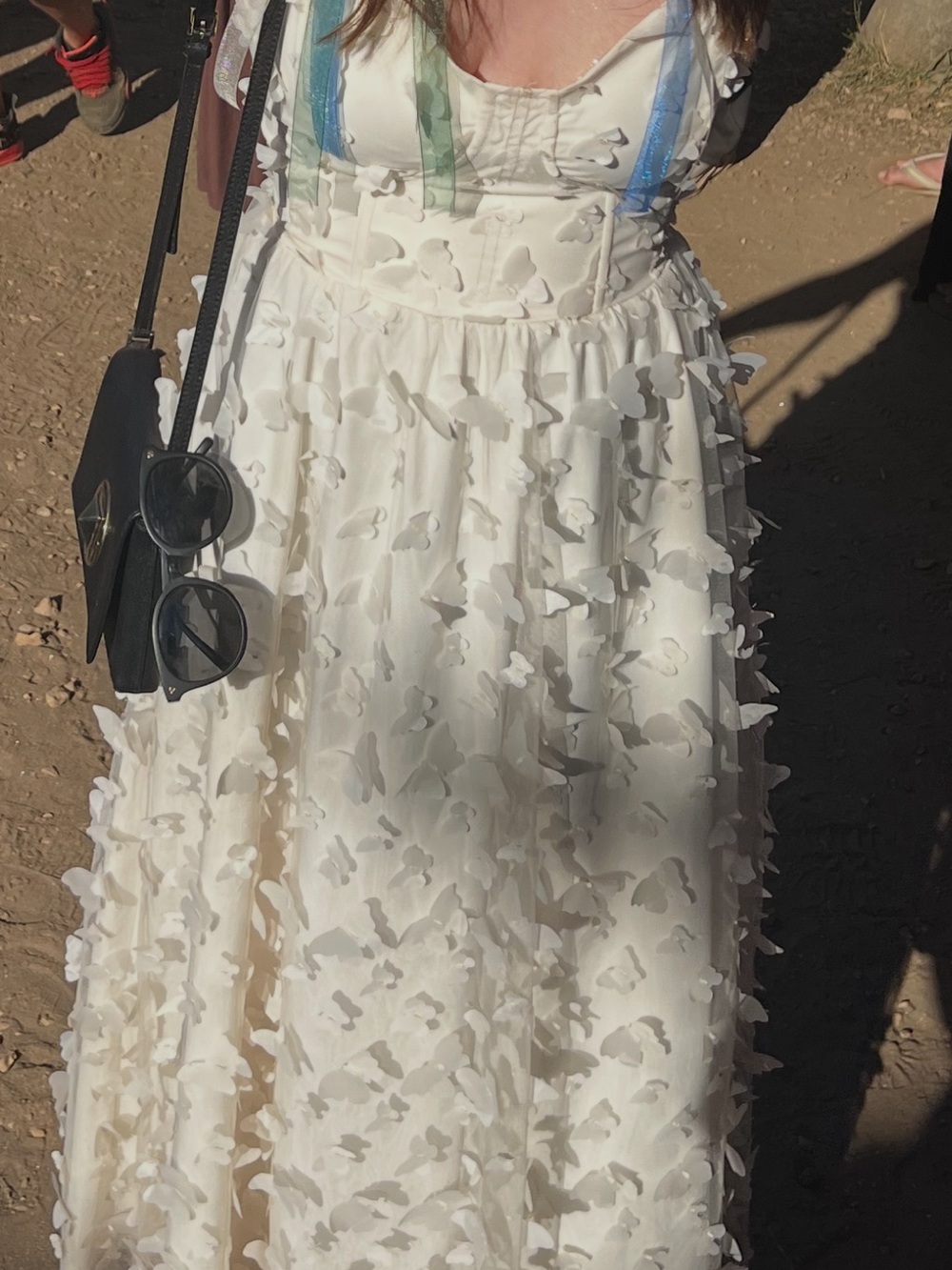 Women's Cream Butterfly Appliqué Skirt